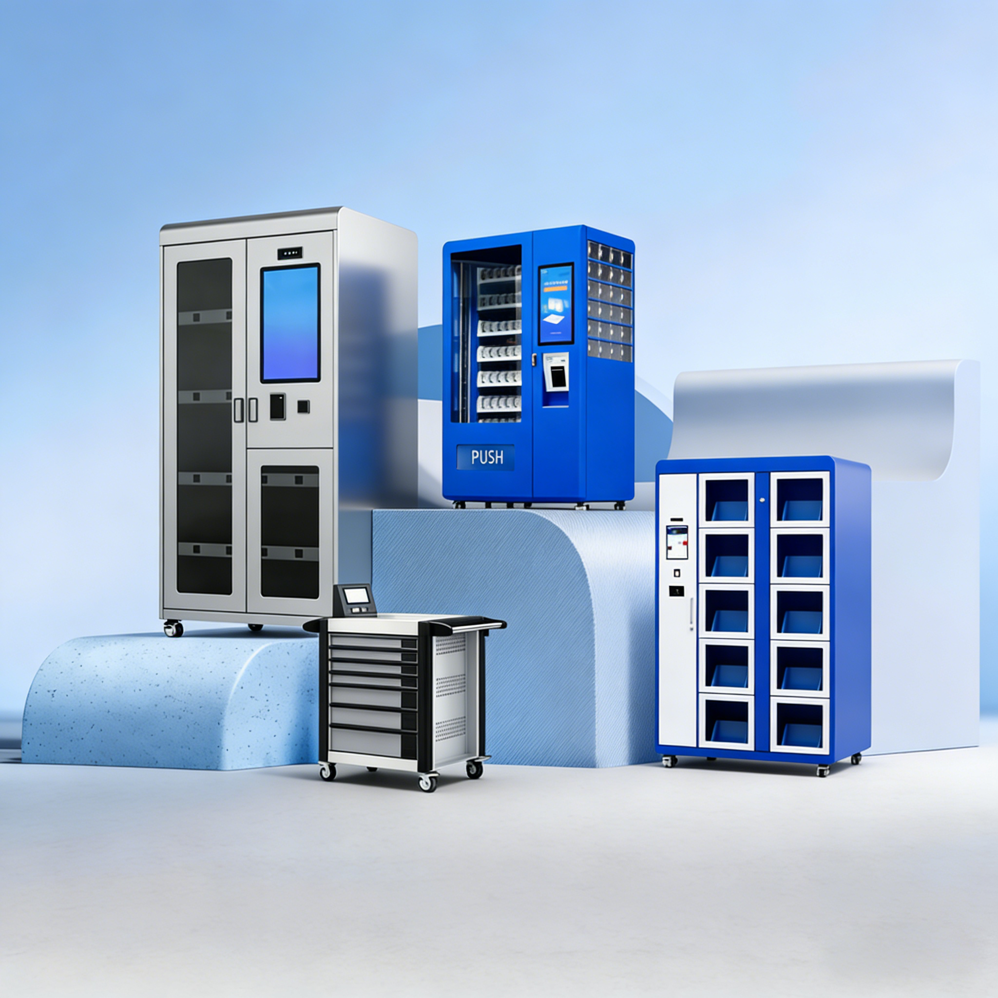 Smart Locker in Modern Lobby