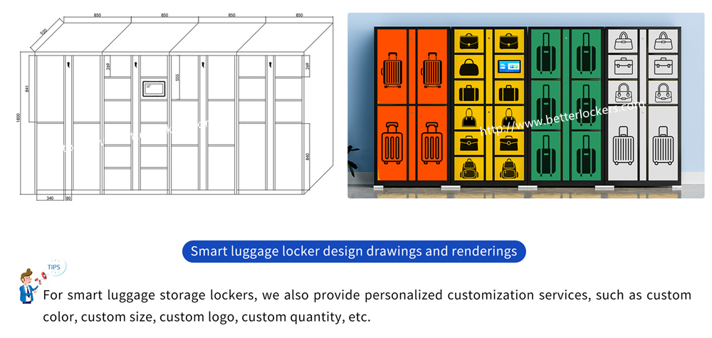 smart luggage locker design drawings